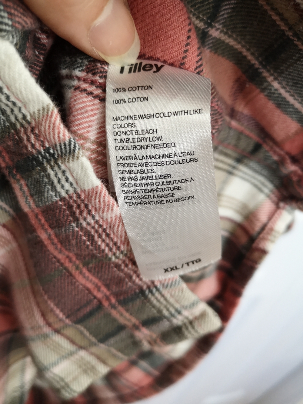 Tilley Pink and Gray Plaid Button-Up Shirt Size XXL - Picture 4 of 11